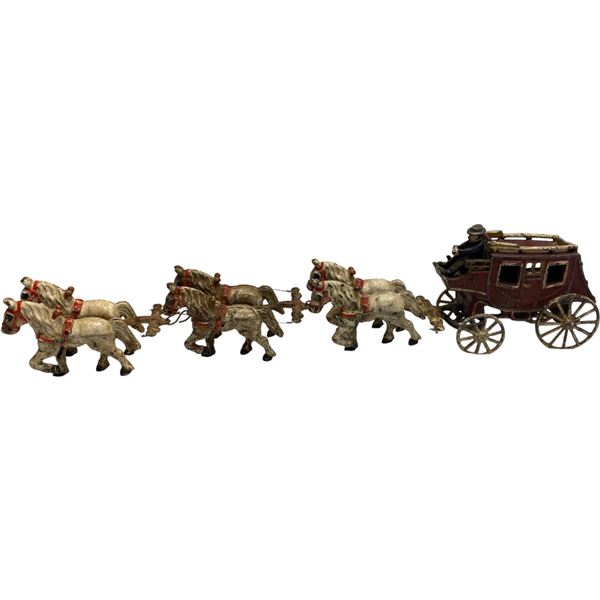 Vintage Cast Iron Us Mail Horse And Carriage