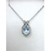 Image 1 : 2.5 CT Blue Topaz & Diamond Sterling Silver Pendant 