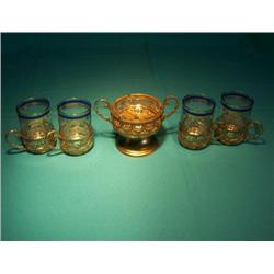 Footed Ashtray & Cups