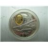 Image 2 : 1991 CANADIAN $20 COMMEMORATIVE COIN, 92.5 SILVER, 1 OZ W/24kt GOLD COVERED OVAL CAMEO