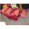 Image 2 : WINE COLOURED LEATHER LAZY BOY RECLINER