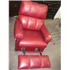 Image 2 : WINE COLOURED LEATHER LAZY BOY RECLINER