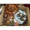 Image 2 : FLAT OF COPPERWARE & BRASS CANDLE HOLDERS & MISC. SILVER PLATED ITEMS