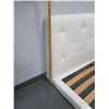 Image 17 : White Queen Size White Leather Bed Frame & Headboard 62"x80"x33"H (no legs or hardware)