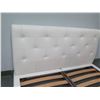 Image 2 : White Queen Size White Leather Bed Frame & Headboard 62"x80"x33"H (no legs or hardware)