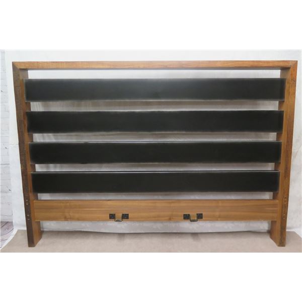 Four Hands Sean King-Size Headboard w/ Reclaimed Wood Frame & Metal Horizontal Slats 81"x6"x57"H