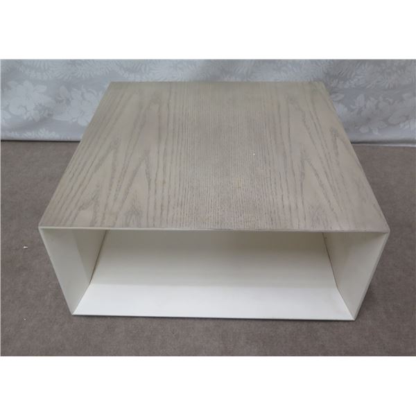 Roberta Schilling Low Coffee Table w/ Matte Finish & Gray Wash Wood Finish 23"x23"x10"
