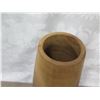 Image 2 : 18-Karat Hombre Wood Vase w/ Horizontal Grooved Lines 20"H