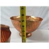 Image 12 : Qty 3 Copper-Finished Compote Bowls: 2 Small 6"dia, 1 Large 8"dia