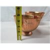 Image 8 : Qty 3 Copper-Finished Compote Bowls: 2 Small 6"dia, 1 Large 8"dia