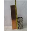 Image 11 : Torre & Tagus Crumpled Silver Cylinder Vase 10"H & Hammered Copper Tall Votive Candleholder 20"H