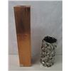Image 1 : Torre & Tagus Crumpled Silver Cylinder Vase 10"H & Hammered Copper Tall Votive Candleholder 20"H