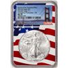Image 1 : 2021(S) Type 1 $1 American Silver Eagle Coin NGC MS70 ER San Francisco Flag Core