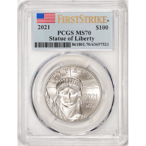 2021 $100 Platinum American Eagle Coin PCGS MS70 First Strike