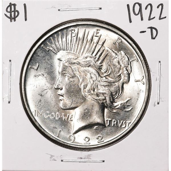 1922-D $1 Peace Silver Dollar Coin