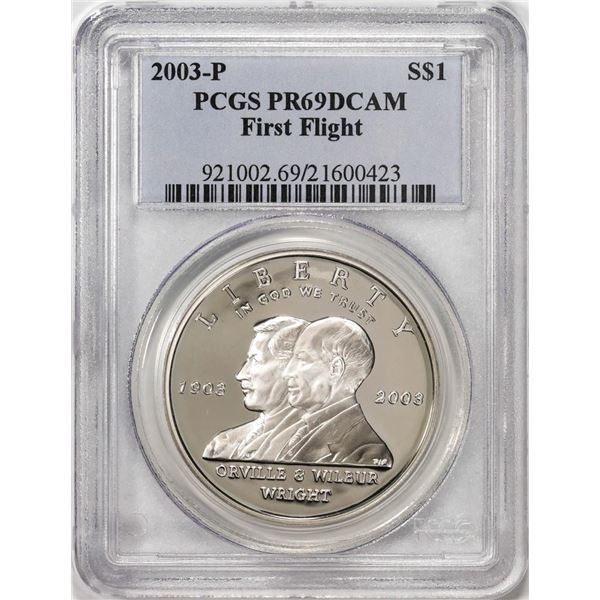 2003-P $1 Proof First Flight Commemorative Silver Dollar Coin PCGS PR69DCAM