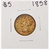 Image 1 : 1858 $5 Liberty Head Half Eagle Gold Coin