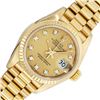 Image 2 : Rolex Ladies 18K Yellow Gold Factory Champagne Diamond President Wristwatch With Box