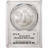 Image 2 : 2014-W $1 Burnished American Silver Eagle Coin PCGS SP70 Edmund C. Moy Signature