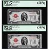 Image 1 : Lot of (2) Consecutive 1928D $2 Legal Tender Notes Fr.1505 PCGS Choice New 63PPQ