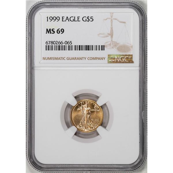 1999 $5 American Gold Eagle Coin NGC MS69