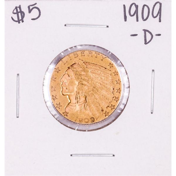 1909-D $5 Indian Head Half Eagle Gold Coin