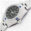 Image 4 : Rolex Ladies Stainless Steel Black Index Sapphire and Diamond Datejust Wristwatch