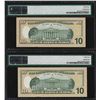 Image 2 : (2) Consec. 2004A $10 Federal Reserve Over Inking Error Notes PMG Ch. Uncirculated 64