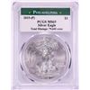 Image 1 : 2015-(P) $1 American Silver Eagle Coin PCGS MS69 Struck at Philadelphia -Chipped Slab