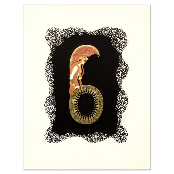 Erte (1892-1990)  Numeral 6  Limited Edition Serigraph on Paper