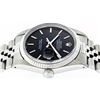 Image 9 : Rolex Mens Stainless Steel Black Index Datejust Wristwatch