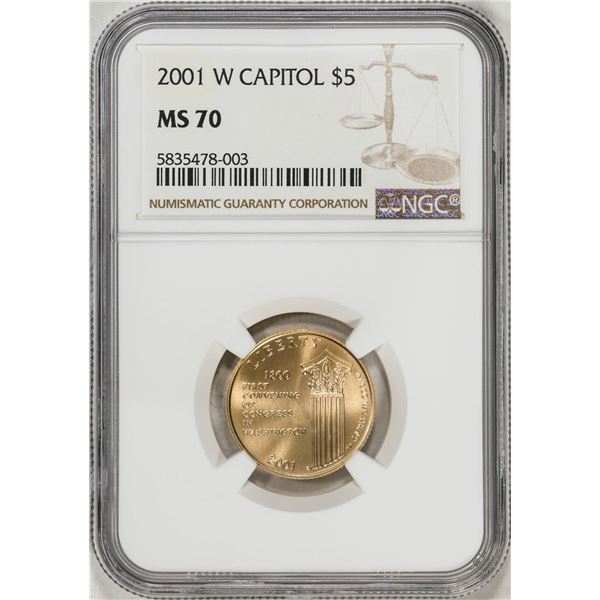 2001-W $5 Capitol Visitor Center Commemorative Gold Coin NGC MS70