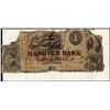 Image 1 : 1860 $1 Hanover Bank New York, NY Obsolete Note on National Deposit Slip