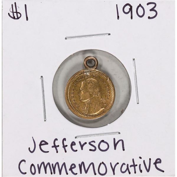 1903 $1 Jefferson Louisiana Purchase Commemorative Gold Dollar Coin With Loop