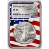 Image 1 : 2020 $1 American Silver Eagle Coin NGC MS70 Flag Core