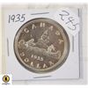 Image 1 : 245)1935 SILVER DOLLAR
