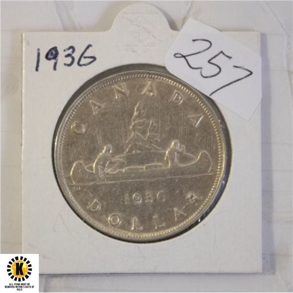 257)1936 SILVER DOLLAR