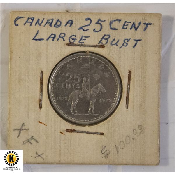 90)1973 EF CANADA $.25 LARGE BUST RCMP