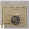 Image 1 : 94)1965 CANADIAN SILVER $.25 PL 65