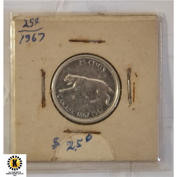 98)1967 CANADIAN SILVER $.25