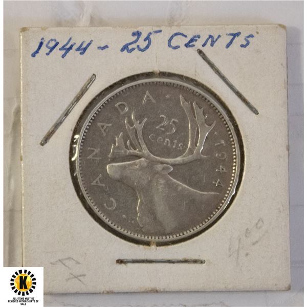 108)1944 CANADIAN SILVER $.25