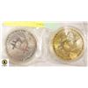 Image 1 : LOT OF 2 .999 PURE COPPER BITCOIN GOLD/SILVER PLAT