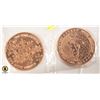 Image 2 : LOT OF 2 .999 PURE COPPER MERRY CHRISTMAS/