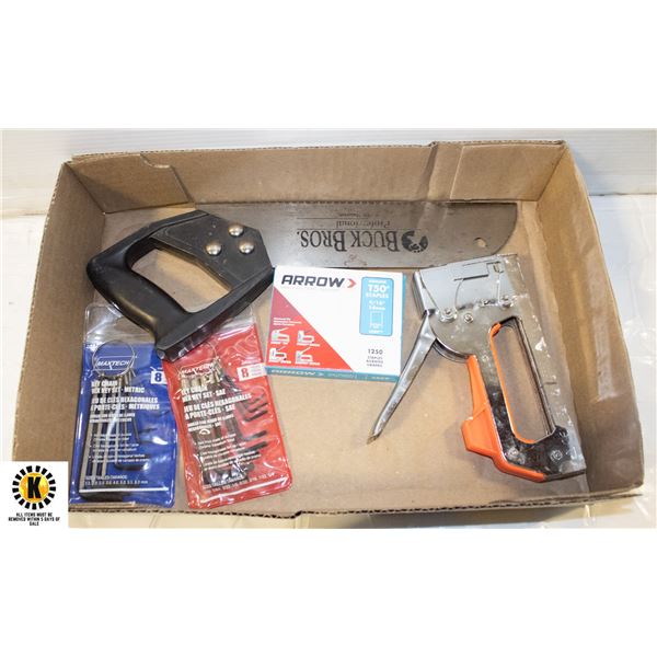 BUCK BROS SAW, ARROW STAPLE GUN PLUS FULL PKG