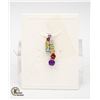 Image 1 : #228-PERIDOT,CITRINE,AMETHYST,TOPAZ,GARNET PENDANT