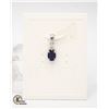 Image 1 : #261-UNHEATD BLUE IOLITE & CZ PENDANT