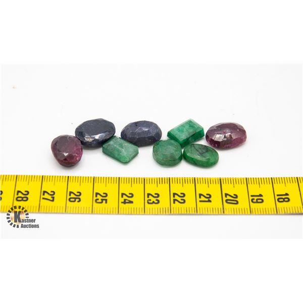 #30-GREEN EMERALD ,RUBY , SAPPHIRE GEMSTONE 98.20