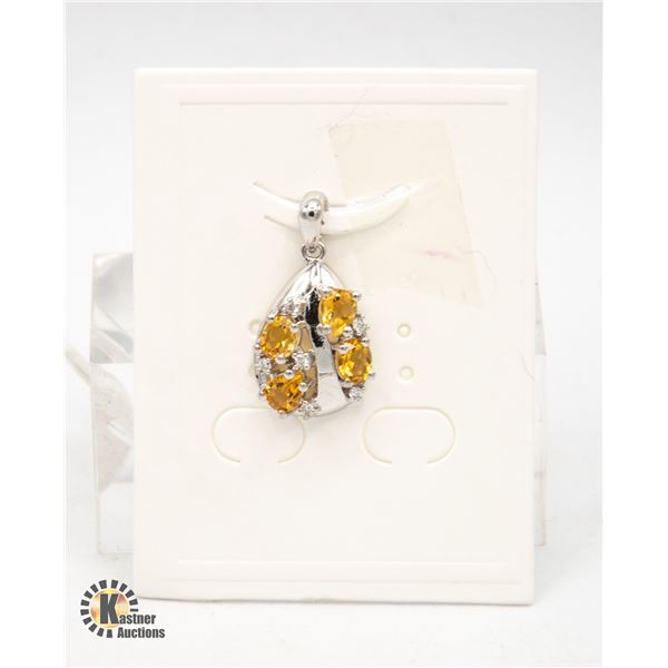 #238-UNHEATED YELLOW CITRINE PENDANT