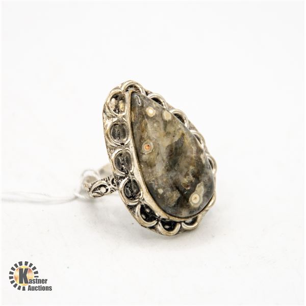 #277- NATURAL OCEAN JASPER RING SIZE 7.75