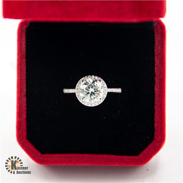 #614-GRA CERTIFIED RING WITH 2.00 CARAT MOISSANITE